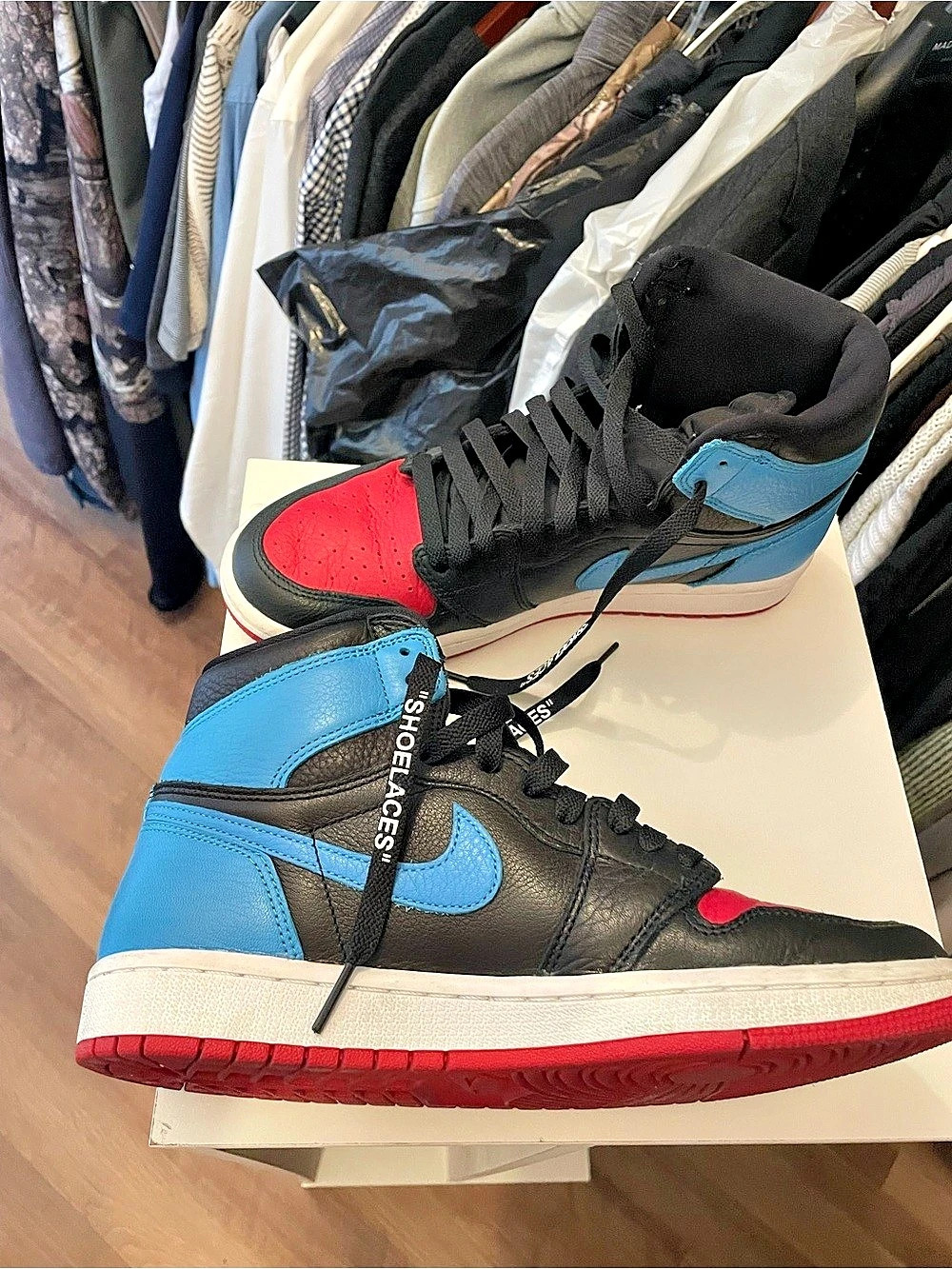 Nike Air Jordan 1 High Top Sneakers Black & Blue